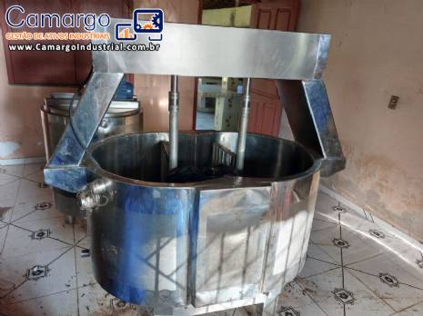 Tanque misturador encamisado em inox queijeira Queijomatic 300 litros Inox Silva