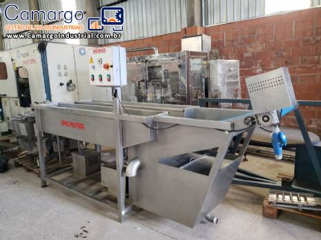 Lavadora cont�nua em inox de hortali�as duplo est�gio Incalfer