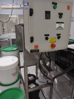 Envasadora dosadora pesadora com misturador de ps em inox para produtos pastosos granulados Peres & Canheiro 120 kg